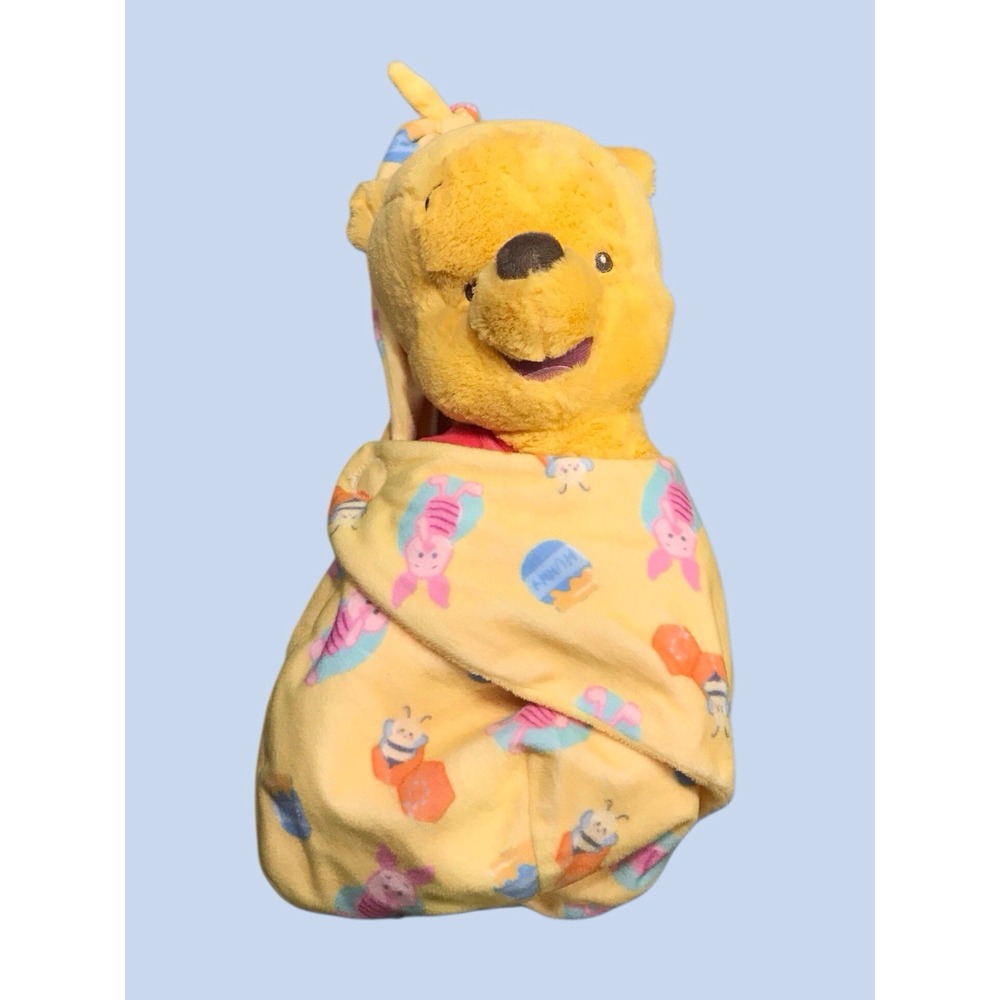 Disney Parks Babies Plush Winnie The Pooh Baby Pooh With Swaddle Blanket NWOT